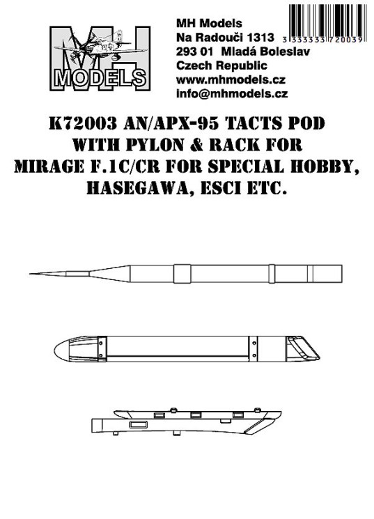 K72003 AN/APX-95 TACTS POD с пилоном и креплением.