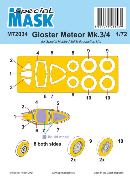 M72034 Gloster Meteor Mk.3/4 Маска