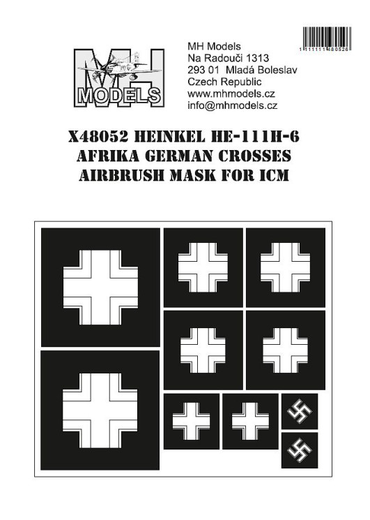 X48052 Heinkel He.111H-6 Africa German Crosses маски для покраски.