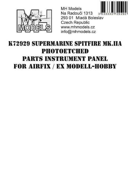 K72929 Supermarine Spitfire Mk.IIa Панель приладів.