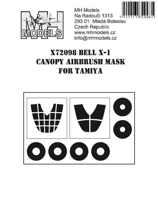 X72098 Bell X-1 маски для Tamiya