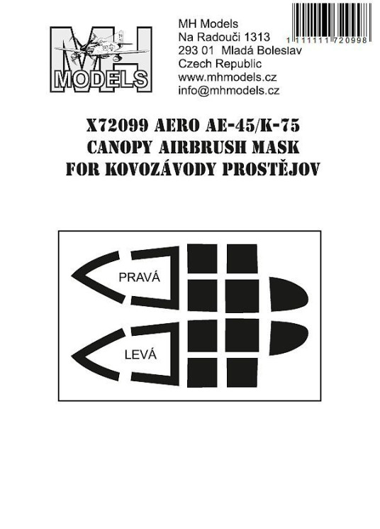 X72099 Aero Ae-45/K-75 маски для Kovozavody Prostejov