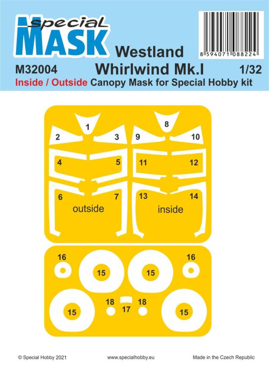 M32004 Westland Whirlwind Mk.I Inside/Outside Маска