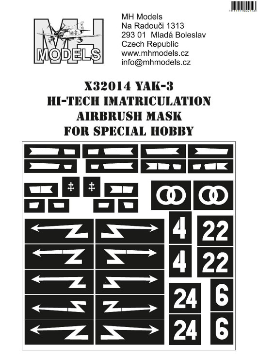 X32014 Yak-3 Hi-Tech imatriculation маски для покраски.