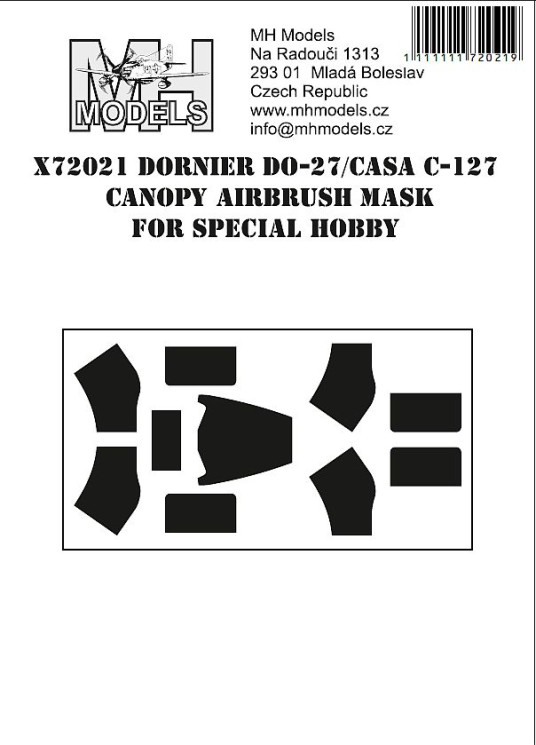 X72021 Dornier Do-27/ CASA C-127 маски для фонаря.