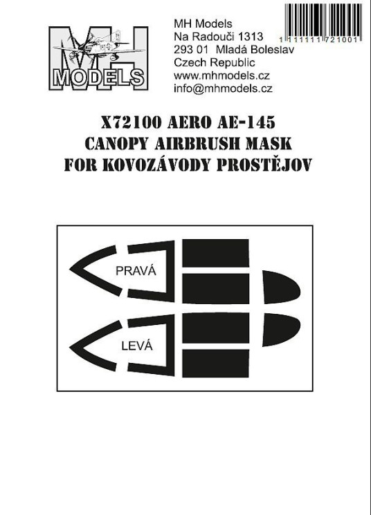 X72100 Aero Ae-145 маски для Kovozavody Prostejov