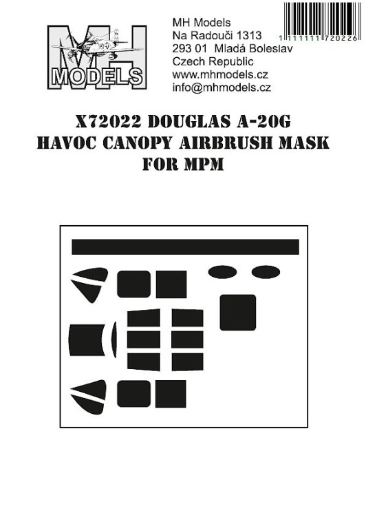 X72022 Douglas A-20G Havoc маски для фонаря.
