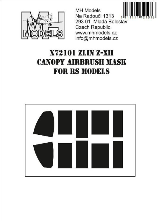 X72101 Zlin Z-XII маски для RS Models
