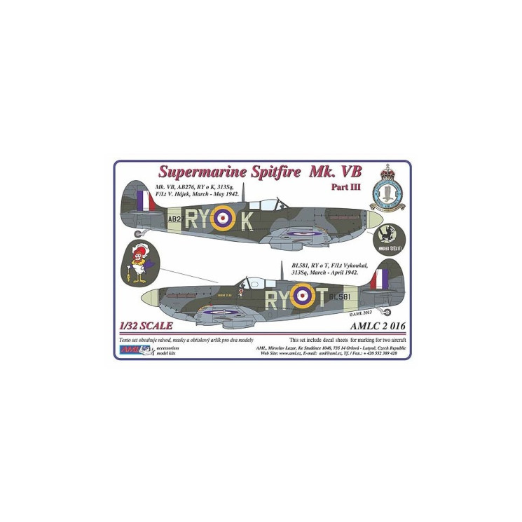 AMLC 2 016 S.Spitfire MK VB, 313Sq - Часть 3 . / 2 варианта декалей : RYoK , RYoT