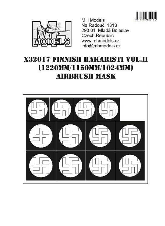 X32017 Финские свастики vol.II 1220mm/1150mm/1024mm маски для покраски
