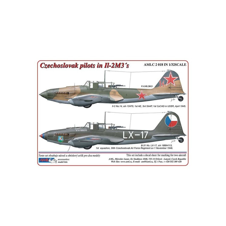 AMLC 2 018 Czechoslovak pilots in Ilyushin Il-2m3 . / 2 варианта декалей : No.14, LX.17