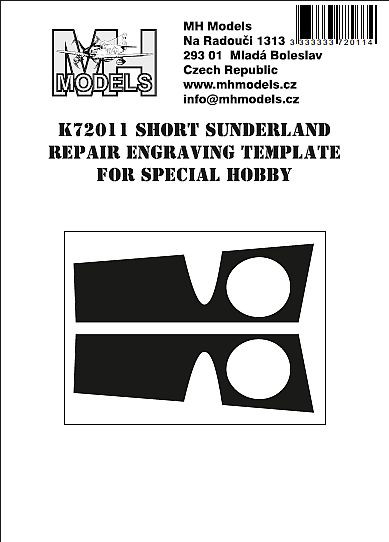 K72011 Short Sunderland repair engraving template.