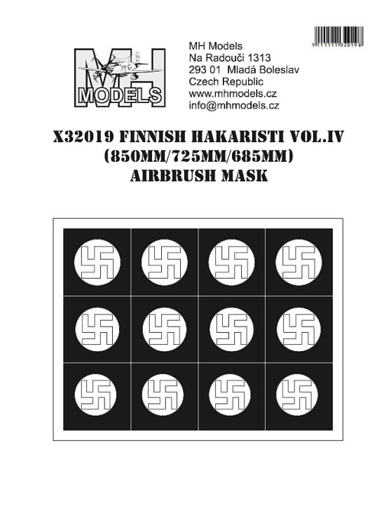 X32019 Финские свастики vol.IV 850mm/725mm/685mm маски для покраски