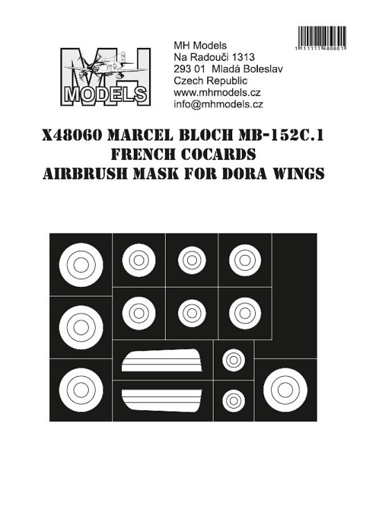 X48060 Marcel-Bloch MB-152C.1 French Cocards маски для покраски.