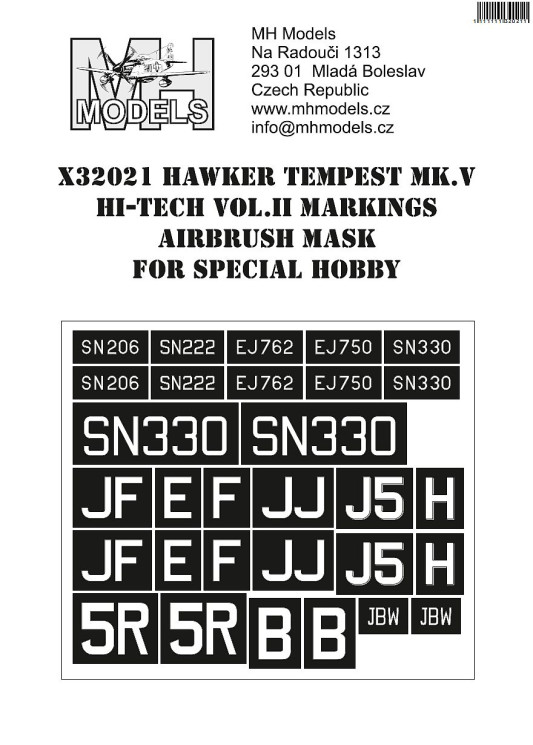X32021 Hawker Tempest Mk.V Hi-Tech vol.II маски для нанесения маркировок