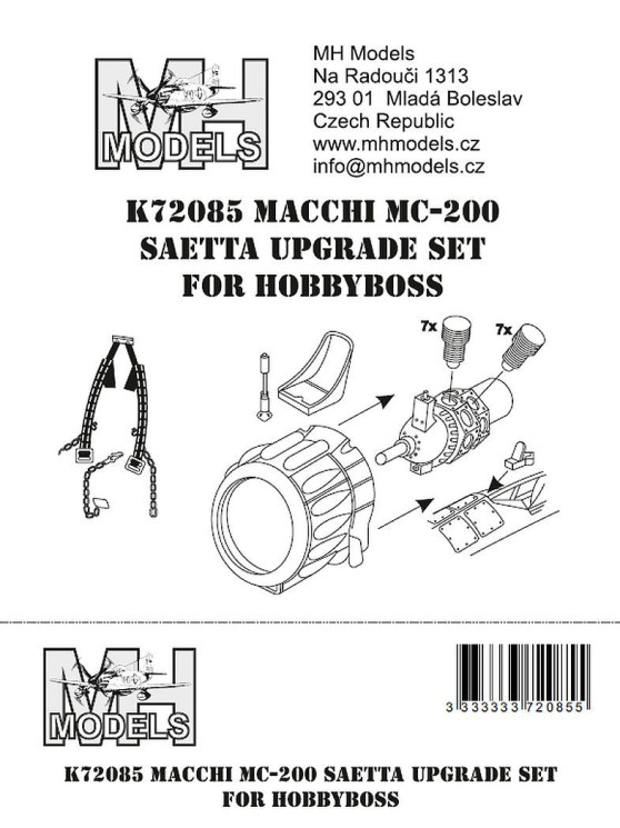 K72085 Macchi MC-200 Saetta апгрейд для Hobbyboss.