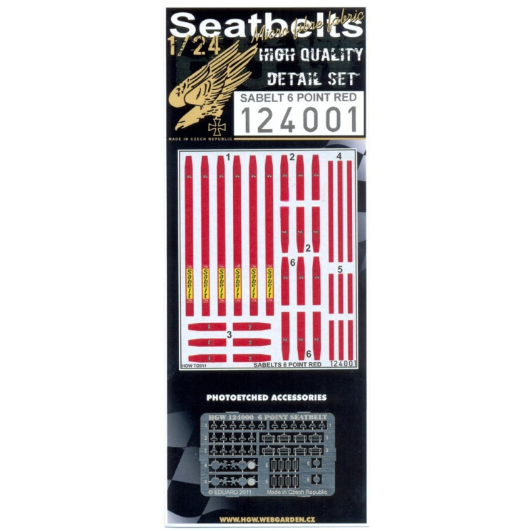 HGW 124001 Ремни  Sabelt Red - Six Point