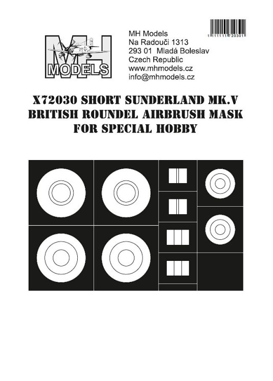 X72030 Short Sunderland Mk.V Британские круги маски .