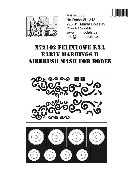 X72102 Felixtowe F.2A маски ранней маркировки (Roden)