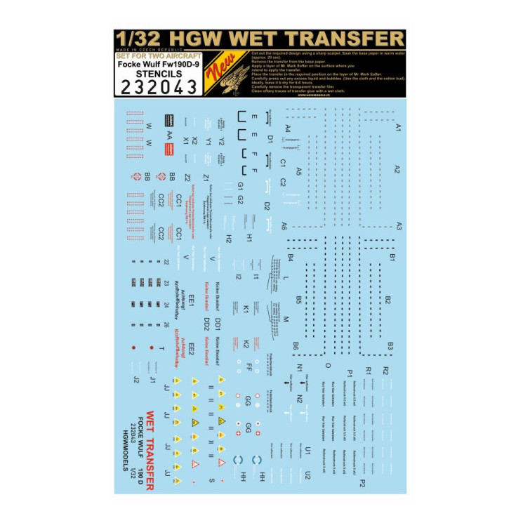 232043 Fw190D-9 - Stencils