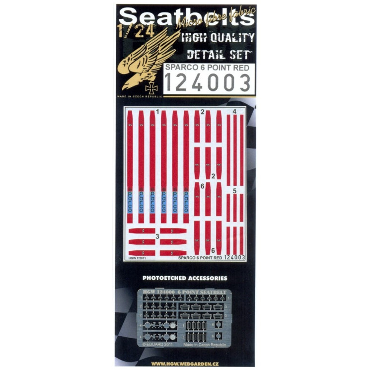 HGW 124003 Ремни  Sparco Red - Six Point