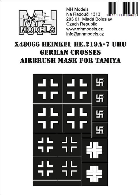 X48066 Heinkel He.219A-7 Uhu German Crosses маски для покраски.