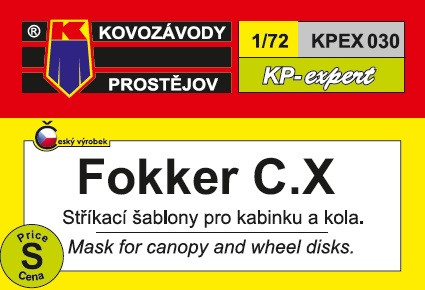 KPEX030 Fokker C.X маски ліхтаря 1/72