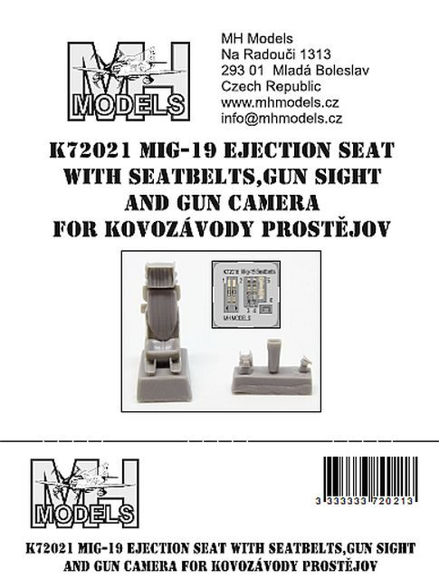 K72021 Миг-19 Катапультное Крісло с ремнями, прицелом и камерой.