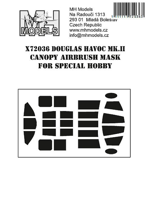 X72036 Douglas Havoc Mk.II маски для фонаря.