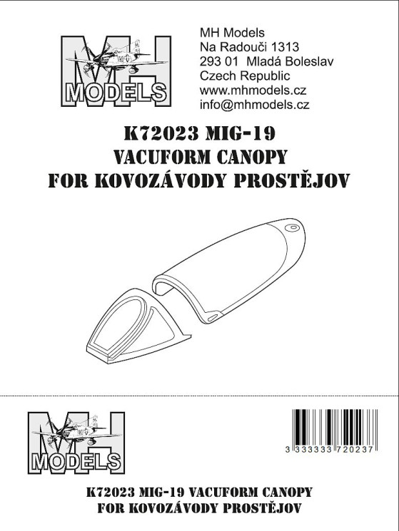 K72023 Миг-19 вакумный Ліхтар Kovozavody Prostejov