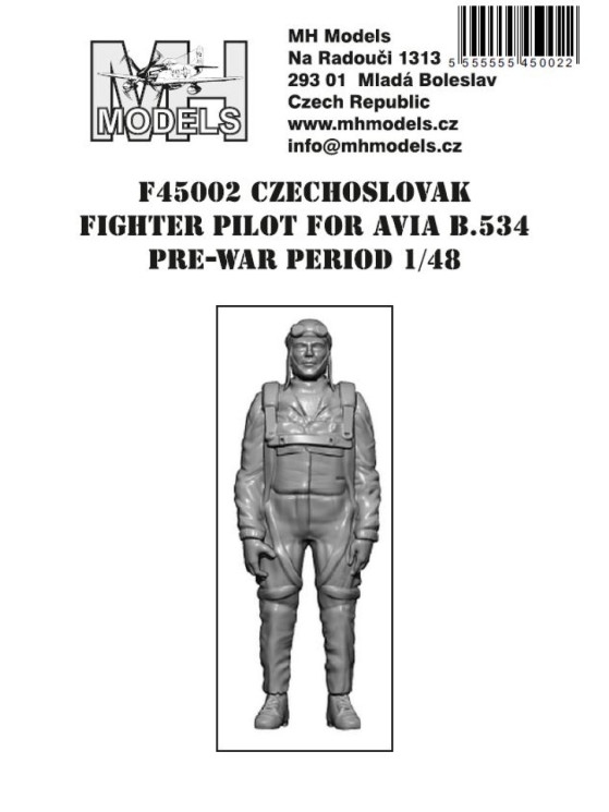 F45002 Чехословацький льотчик-винищувач для Avia B.534, довоєнний період, 1/48