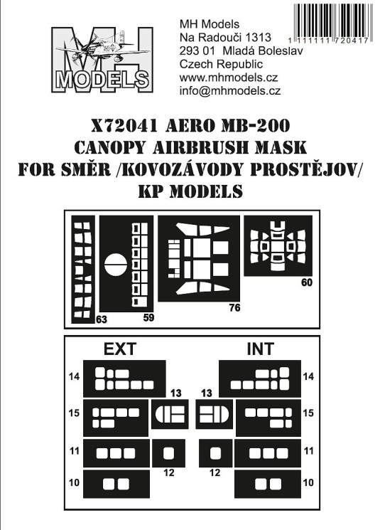 X72041 Aero MB-200 маски для фонаря.