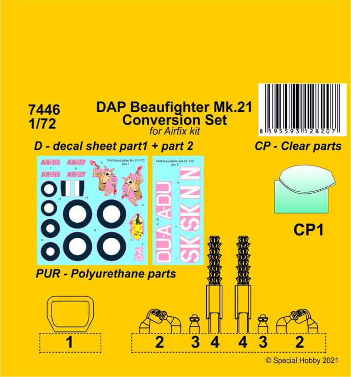 7446  DAP Beaufighter Mk.21 конверсионный набор