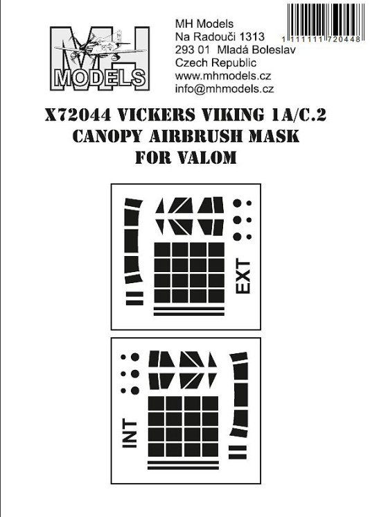 X72044 Vickers Viking 1A / C.2 маски для фонаря.