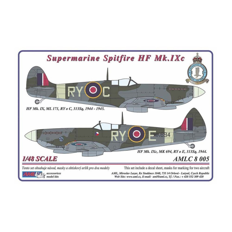 AMLC 8 005    S.Spitfire MK IXC . / 2 варианта декалей : RYoC , RYoE