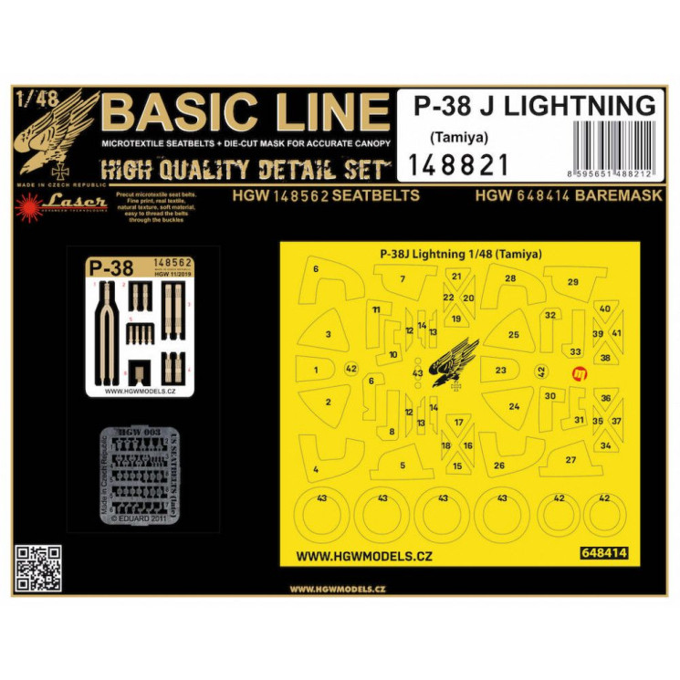 HGW 148821 Базовый набор P-38J Lightning  1/48