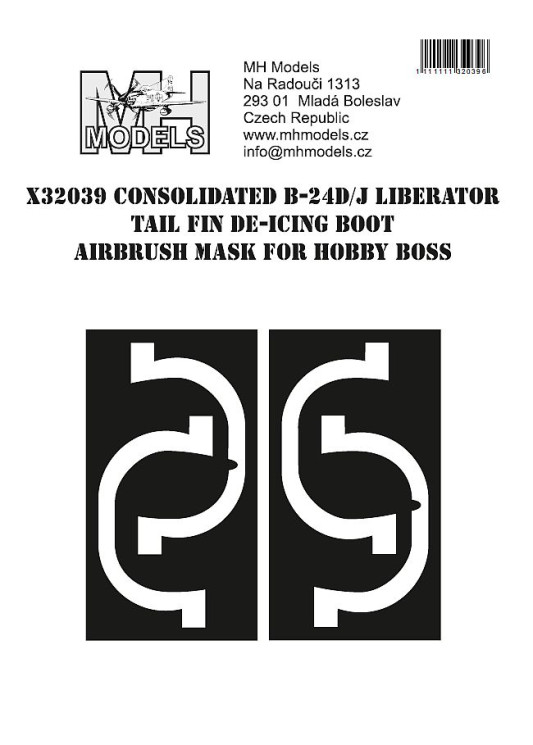 X32039 Consolidated B-24D/J Liberator Tail Fin De-icing Boot маски для покраски.
