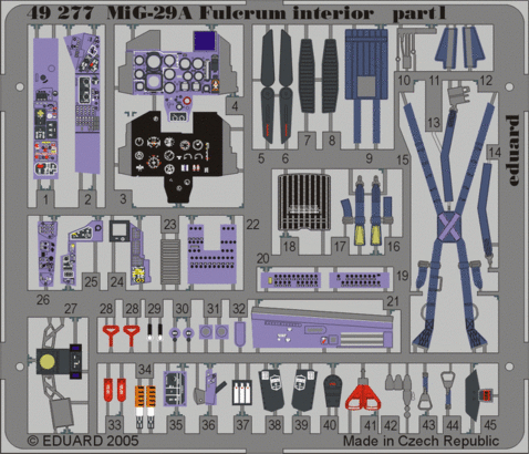 49277 МиГ-29A Fulcrum интерьер 1/48
