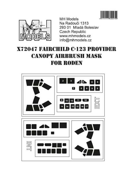 X72047 Faichild C-123 Provider маски для фонаря.