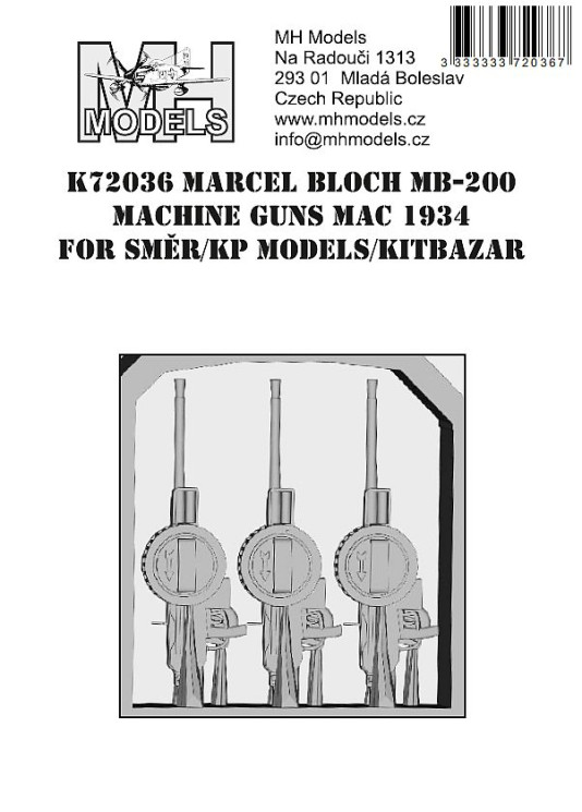 K72036 Marcel Bloch MB-200 пулеметы MAC 1934.