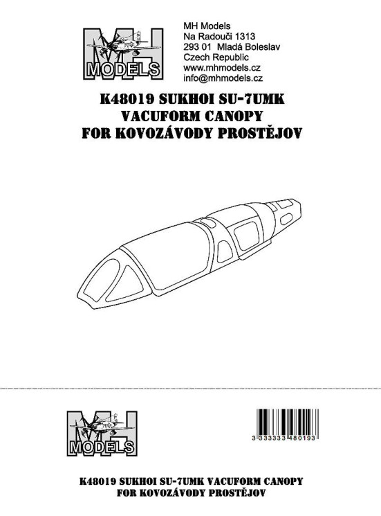 K48019 Вакумний Ліхтар для Су-7УМК (для Kovozavody Prostejov)