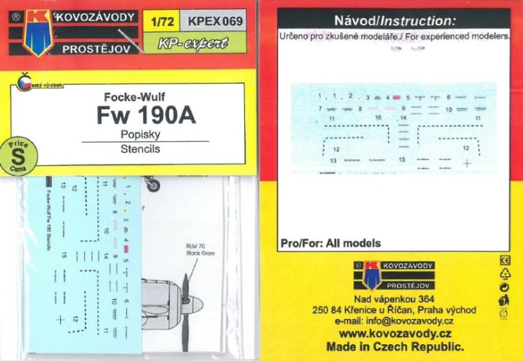 KPEX069 Fw 190A технічні написи 1/72