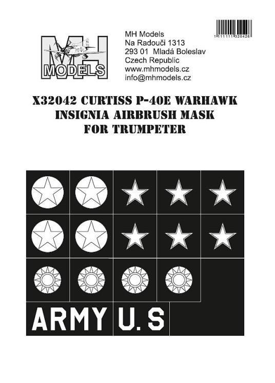 X32042 Curtiss P-40E Warhawk Insignia маски для покраски.