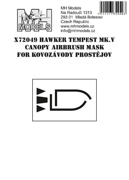 X72049 Hawker Tempest Mk.V маски для фонаря.