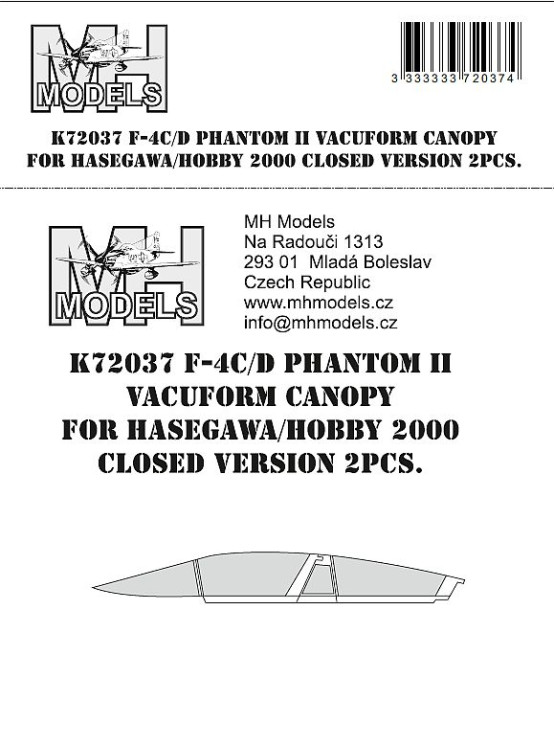 K72037 F-4C/D Phantom II вакумный Ліхтар.