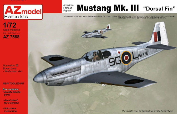 AZ7568 P-51B Mustankg Mk.III Dorsal Fin