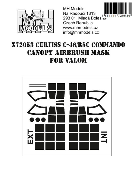 X72053 Curtiss C-46 / R5C Commando маски для фонаря.