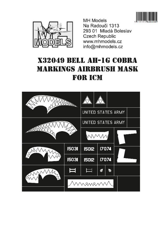 X32049 Bell AH-1G Cobra маски для нанесения маркировок.