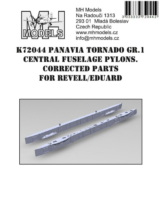K72044 Panavia Tornado GR.1 центральный фюзеляжный пилон с исправлениями.