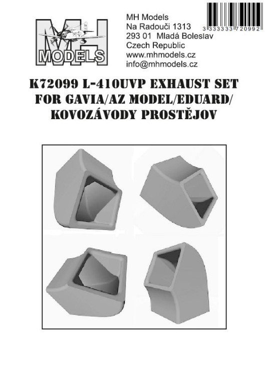 K72099 L-410UVP комплект вихлопу для Gavia/AZ Model/Eduard/KPM